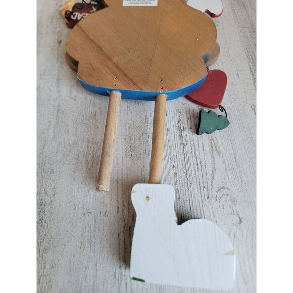 Gingerbread folk AS IS wooden heart tree xmas decor candy cane - Picture 6 of 8